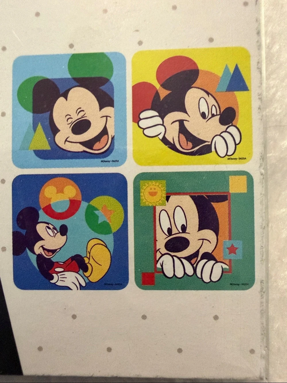 Disney Mickey Mouse Blue Green Cream Foam Tub Treads (4 Pack)